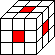 un Rubik's cube blanc avec les centres rouges